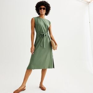 SONOMA | Black Knit Belted Dress